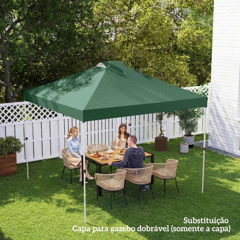 Outsunny Toldo de Substituição para Pérgola 3x3 m Teto de Reposição em Tela Oxford 210D Proteção UV50+ Verde