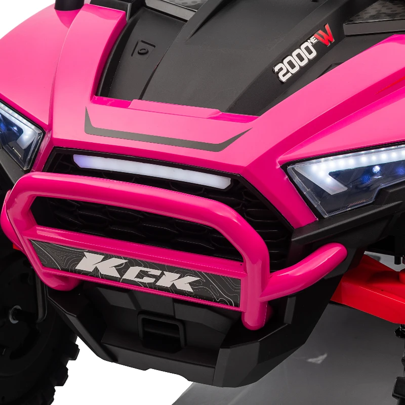 AIYAPLAY 2 Seater 24V 7AH Ride on Truck, Battery Powered Electric Ride On Car w/ Remote, Suspension, 3 Speeds, Pink