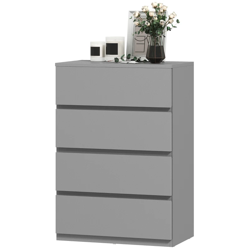 HOMCOM Chest of Drawers, 4-Drawer Storage Cabinets, Modern Dresser, Storage Drawer Unit for Bedroom