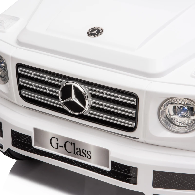 HOMCOM Mercedes Benz G500 Licensed 12V Kids Electric Ride On Car Toy with Parental Remote Control, 3-8 Years Old - White