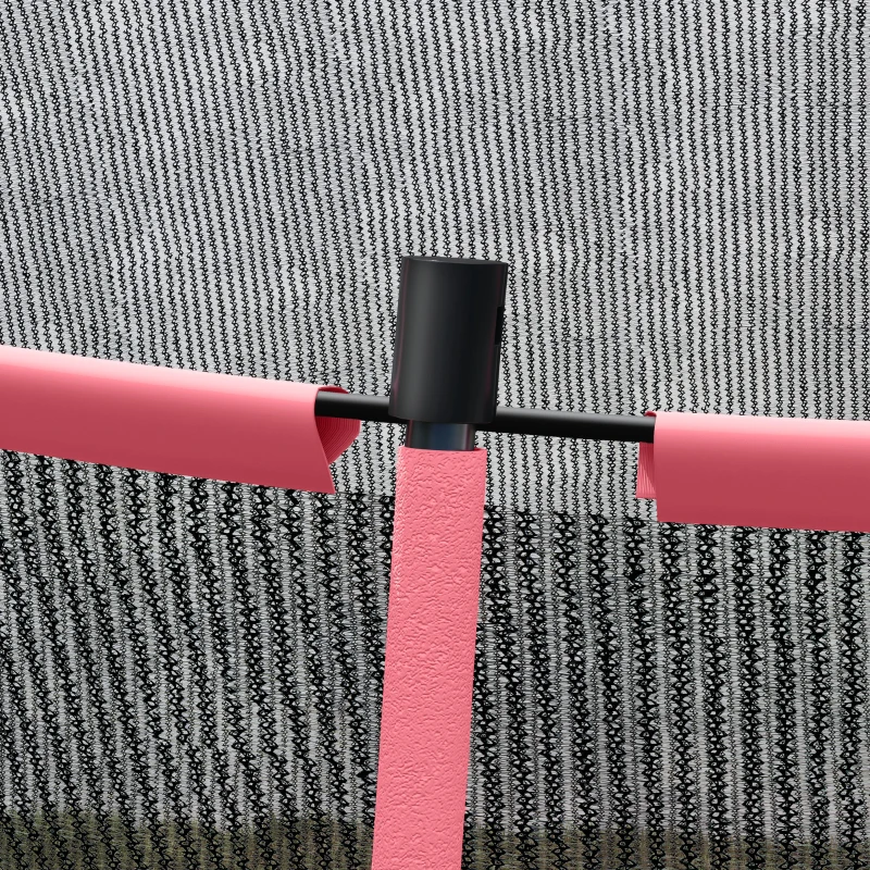 SPORTNOW 10ft Outdoor Trampoline with Enclosure Net, Spring Cover, Pink