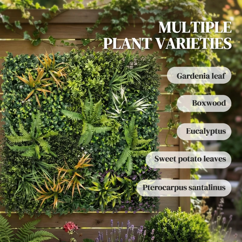 Outsunny Grass Wall Panels, 100 x 100 cm Artificial Grass Wall Decor with Tie Connectors, Greenery Backdrop Panels, Green