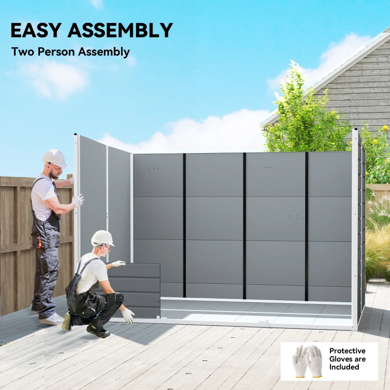 Outsunny 10 x 6 ft Resin Garden Shed, Outdoor Storage Shed with Floor, Windows, Lockable Doors and Vents, Grey