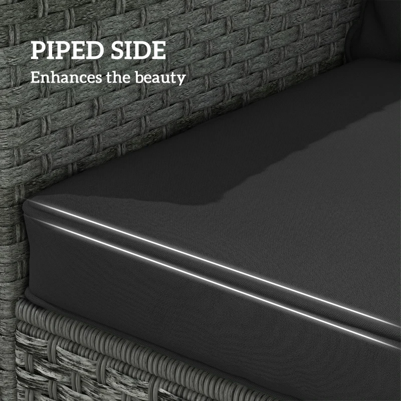 Outsunny Seat and Back Padded Cushion Set, CUSHION ONLY - Black