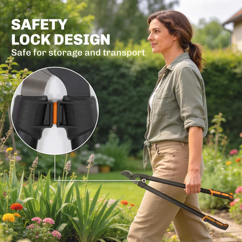 Outsunny 2-częściowy zestaw narzędzi ogrodowych: sekatory, nożyce, zestaw do pielęgnacji krzewów