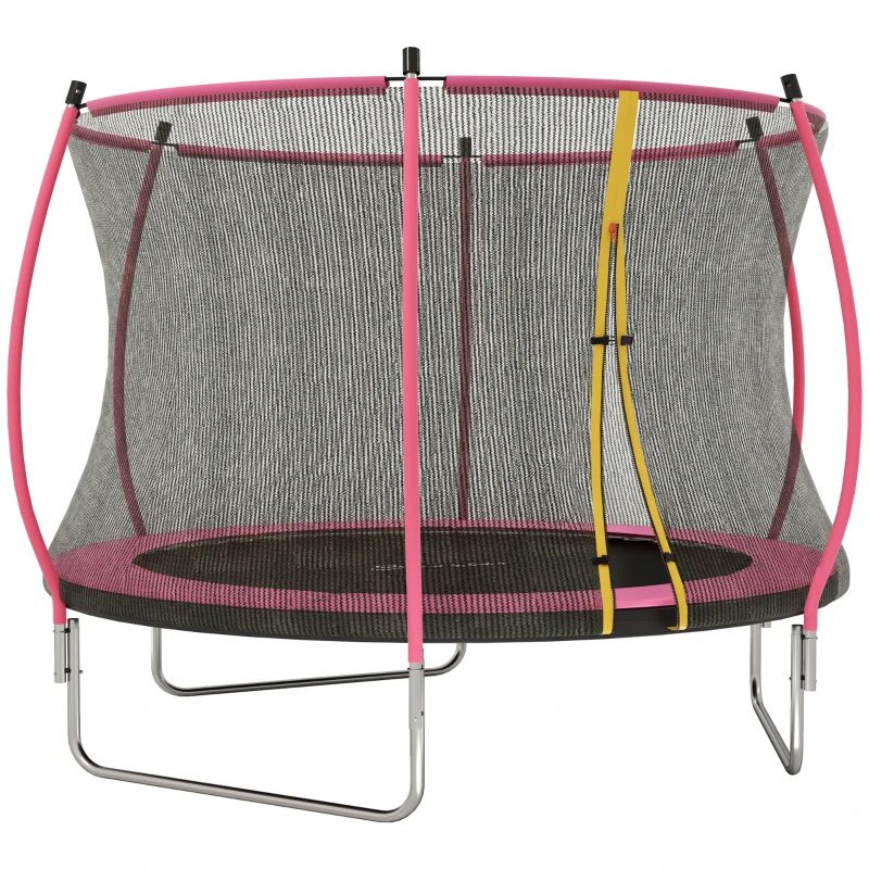 SPORTNOW 10ft Outdoor Trampoline with Enclosure Net, Spring Cover, Pink