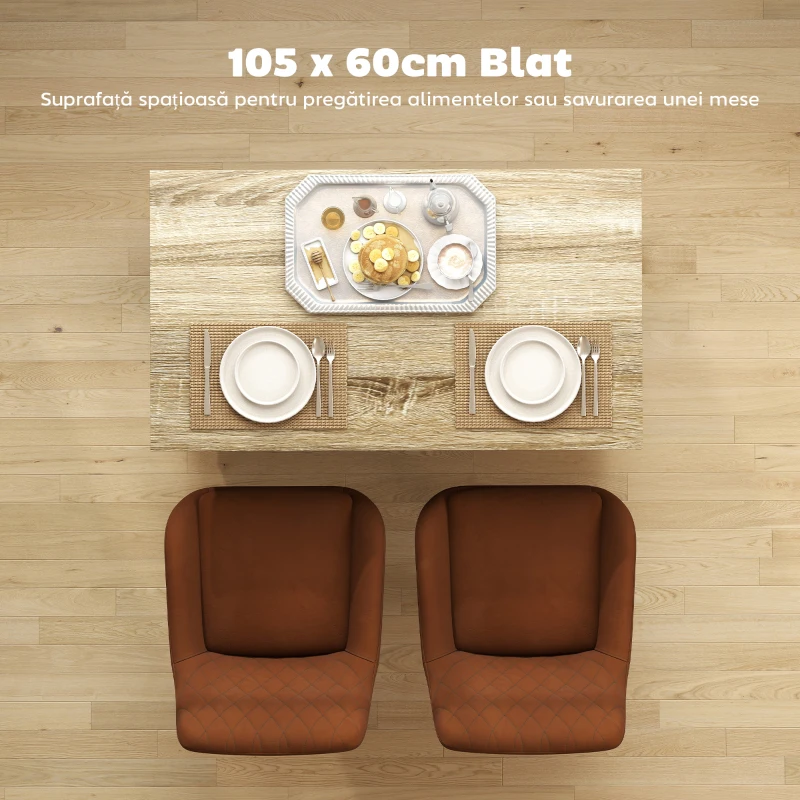 Homcom Insula Bucatarie 105×60 cm – Carucior Bar Multifunctional cu Sertar