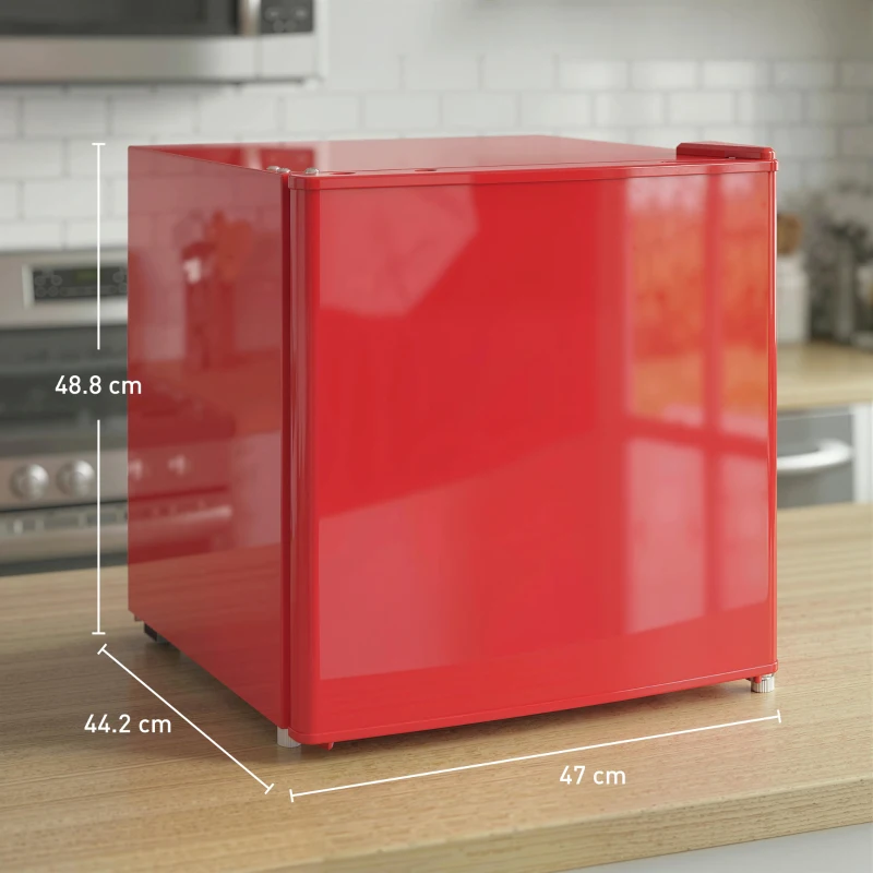 HOMCOM Congelatore da Tavolo con Capacità 35 Litri, Piccolo Congelatore con Porta Reversibile, Rosso