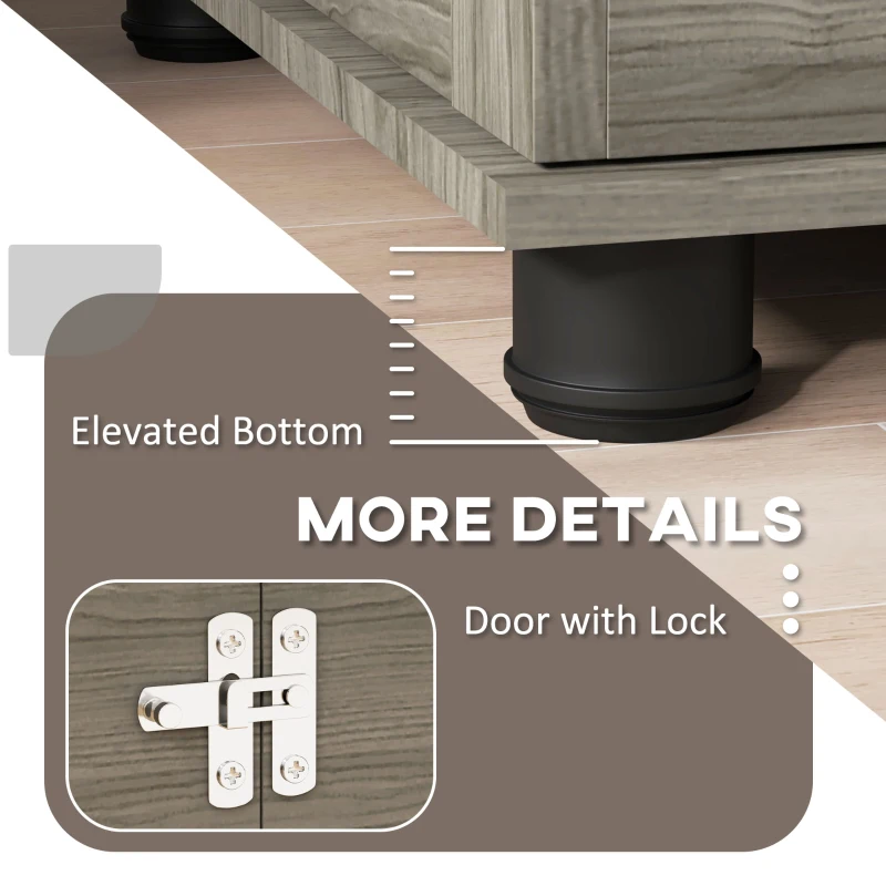 PawHut klatka dla psa, z poduszką, szara, zamykana drzwi