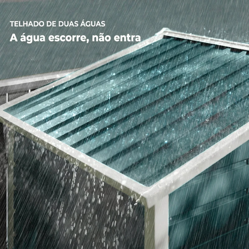 Outsunny Abrigo de Jardim Exterior 2,36m² 213x120x194 cm com Base Reforçada (Piso NÃO Incluído) e Portas de Correr Verde