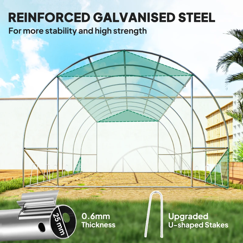 Szklarnia 4x3x2 m, folia, 8 okien, drzwi rolowane