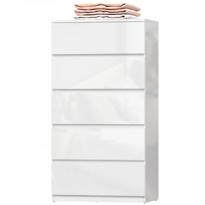 HOMCOM Chest of Drawers, 5-Drawer Storage Cabinets, Modern Dresser, Storage Drawer Unit for Bedroom