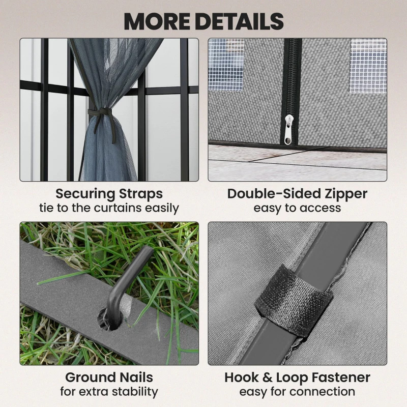 Outsunny 3 x 3(m) Patio Gazebo Canopy Garden Pavilion Tent Shelter with 2 Tier Roof and Mosquito Netting, Light Grey