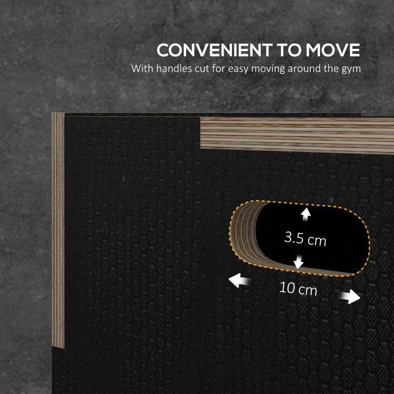 SPORTNOW Multi-Faceted Jump Box, Wooden Step Up Box, for Home, Gym, Exercise, Black