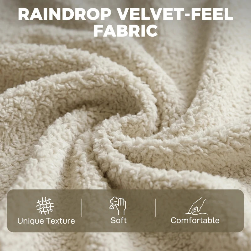 HOMCOM Hoekbank met omkeerbare chaise longue, 3-zitsbank met fluweelachtige uitstraling, brede en diepe zitplaatsen, pocketveren, beige