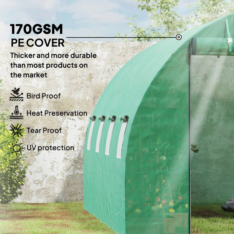 Szklarnia 4x3x2 m, folia, 8 okien, drzwi rolowane