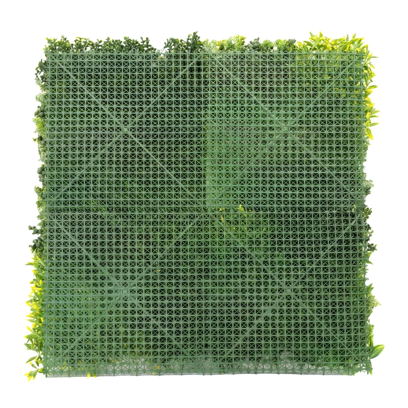 Outsunny Artificial Plant Wall Panel, 100x100 cm Artificial Grass Backdrop Wall, Green