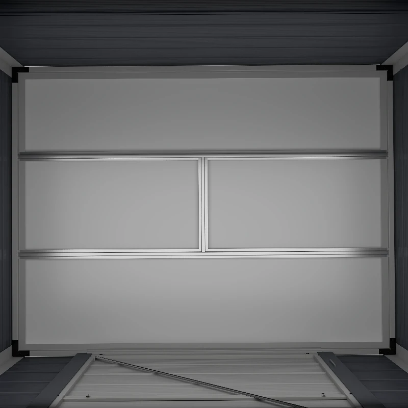 Outsunny 4.4ft x 3.3ft size Aluminium Frame and Plastic Wall Shed, with Foundation - Grey