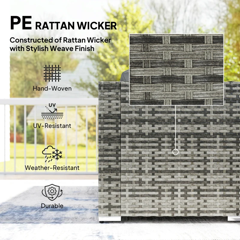 Outsunny 10 Piece Rattan Garden Furniture Set, 2 Corner Sofas with 4 Chairs, 4 Stools and Coffee Table, Outdoor Patio Furniture