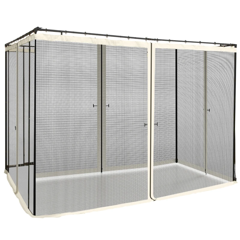 Outsunny 302 x 207cm Universal Replacement Mesh Sidewall Netting for Patio Gazebos and Canopy Tents, (Sidewall Only) Cream White
