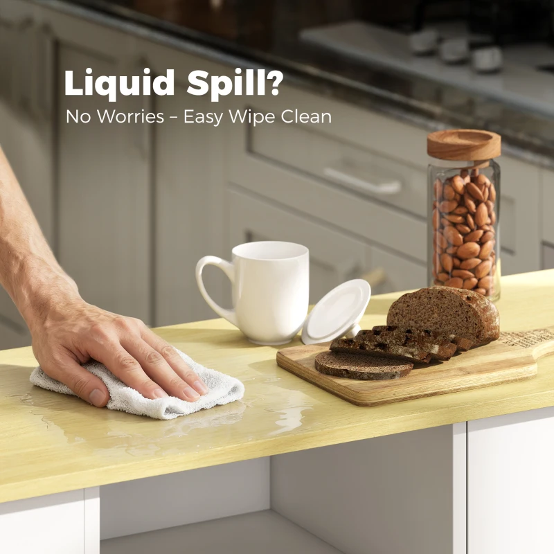 HOMCOM Meuble de cuisine avec tiroir, placard et étagère réglable, Blanc