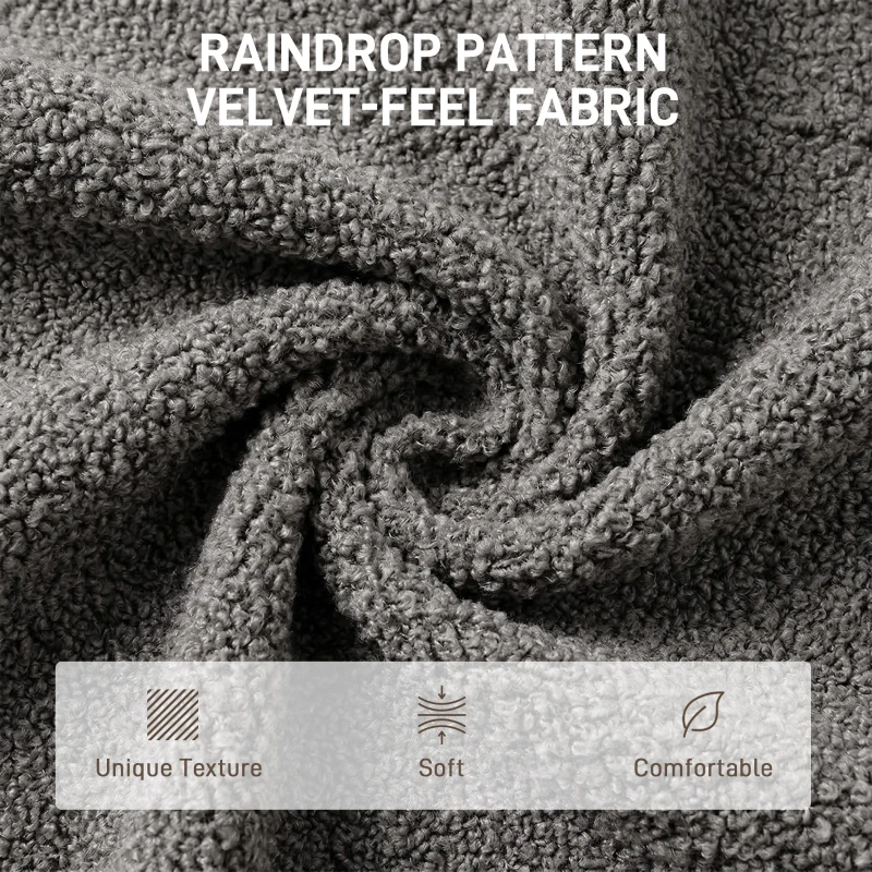 HOMCOM, Fotoliu Relax Rotativ, Cu Suport pentru Picioare, Catifea cu textură de picături, 71 x 70 x 108 cm, Gri