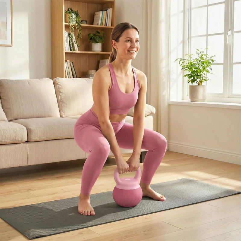 SPORTNOW Soft Kettlebell, 8kg Kettle Bell with Anti-Slip Grip for Home Gym Weight Lifting and Strength Training