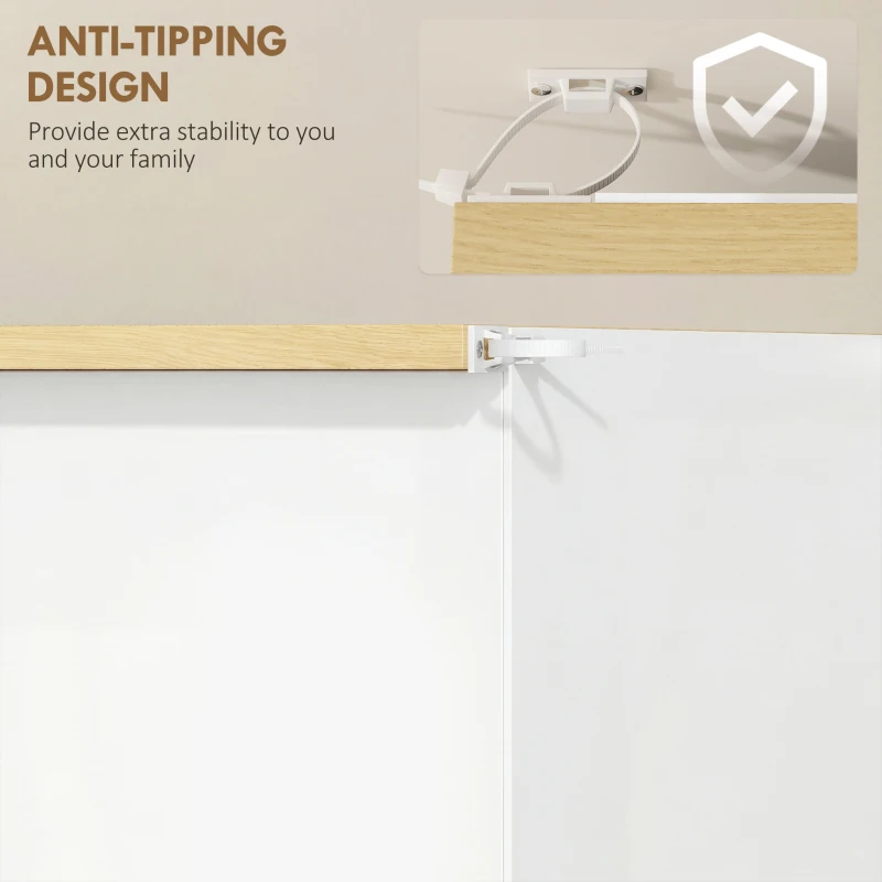 HOMCOM Slim Shoe Cabinet, Narrow Shoe Cupboard with 3 Flip Drawers, Adjustable Shelves for 18 Pairs of Shoes for Hallway, White