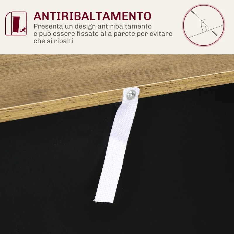 HOMCOM Credenza Cucina Country con Armadietto a 2 Ante e Cassetto, 80x39.7x80cm, Color Legno