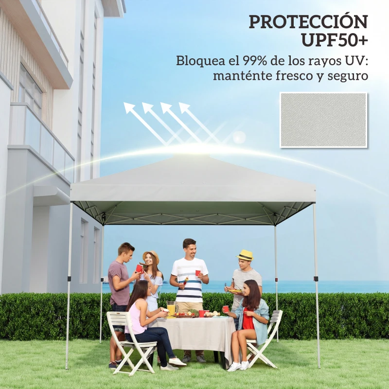Outsunny Toldo de Pérgola de Recambio 3x3 m Techo de Repuesto para Carpa Plegable de Tela Oxford 210D Protección UV 50+ Blanco