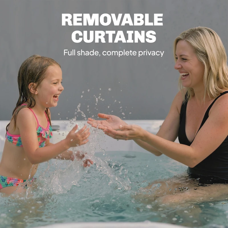 Outsunny 3 x 4 m Outdoor Garden Gazebo with Netting and Curtains, UPF50+ Patio Gazebo Permanent Pavilion Canopy, Dark Grey