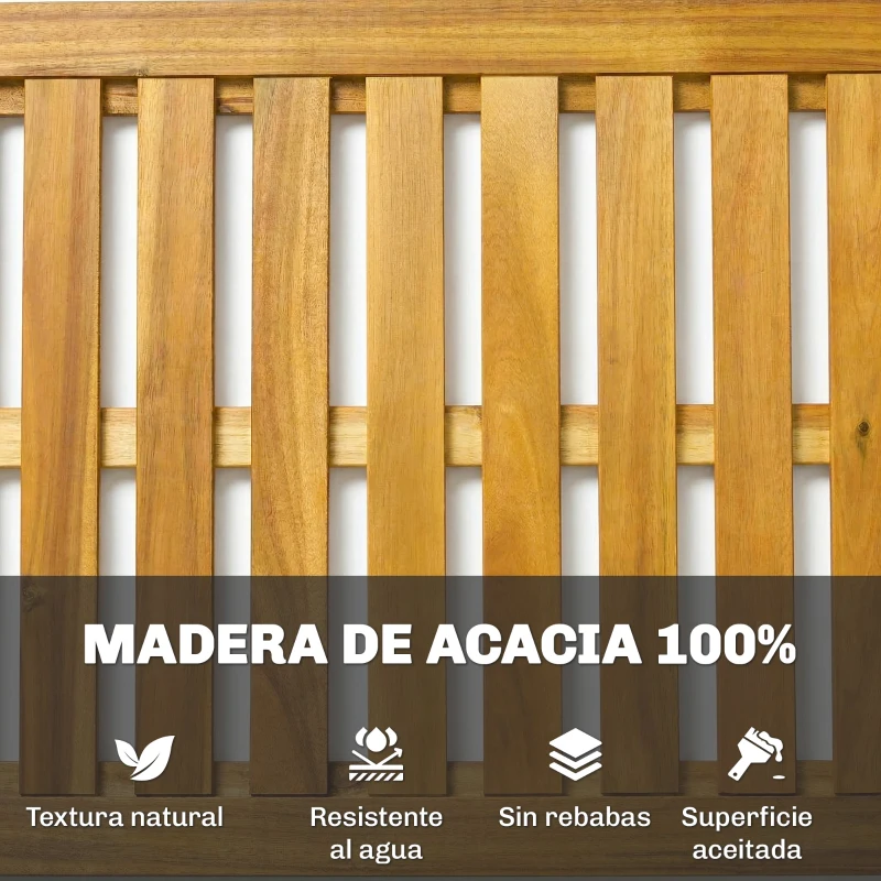 Outsunny Alfombrilla de Ducha de Madera de Acacia 91x51 cm Alfombra Antideslizante para Baño Spa o Piscina Natural
