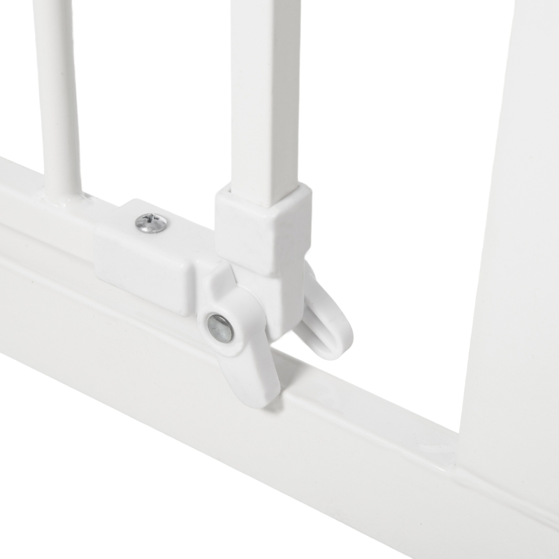 PawHut Porțiță pentru Câini și Animale de Companie cu 3 Extensii, Lățime Reglabilă, 74-147.5x76.2 cm, Alb