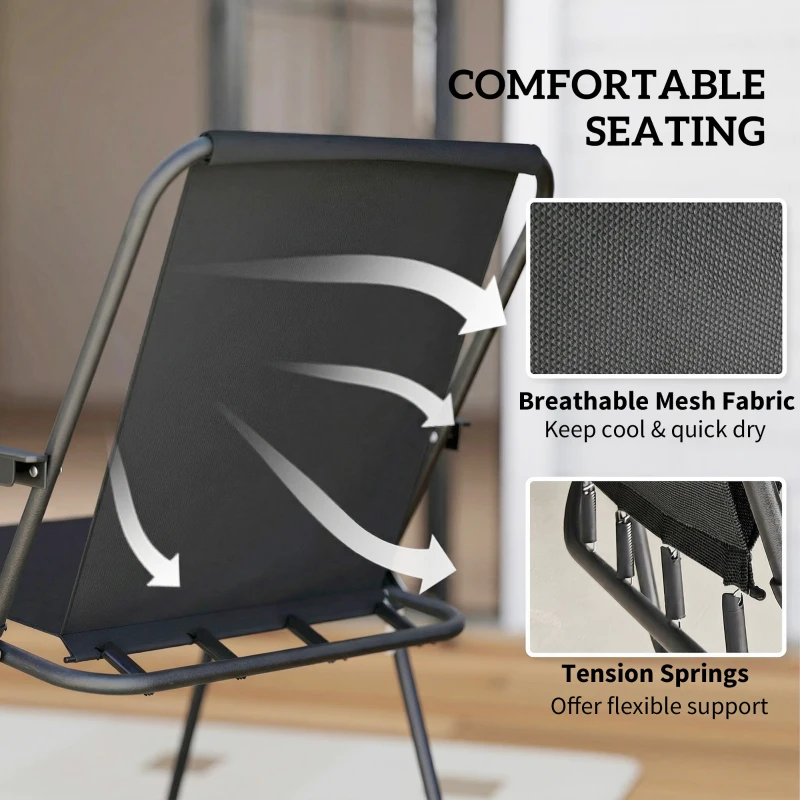 Outsunny 4 Seater Garden Furniture Set, 6 Pieces Garden Table and Chairs with Parasol for Patio, Black