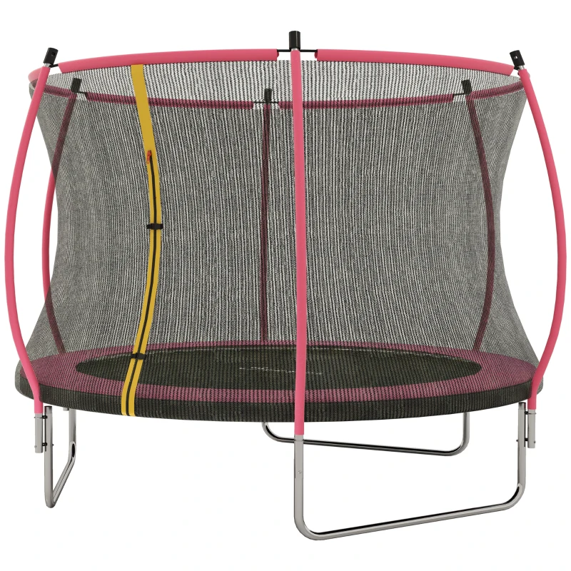 SPORTNOW 10ft Outdoor Trampoline with Enclosure Net, Spring Cover, Pink