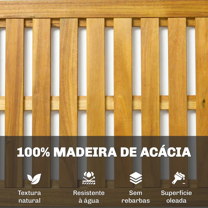 Outsunny Tapete de Banho em Madera de Acacia 91x51 cm Tapete de Duche  Antideslizante com Ripas para Drenagem Madeira