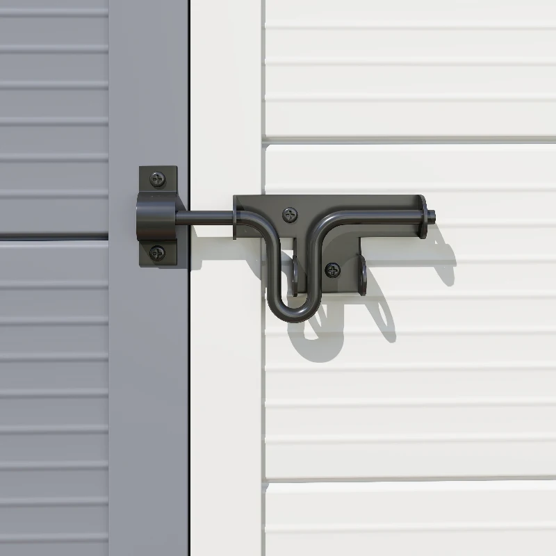 Outsunny 4.4ft x 3.3ft size Aluminium Frame and Plastic Wall Shed, with Foundation - Grey