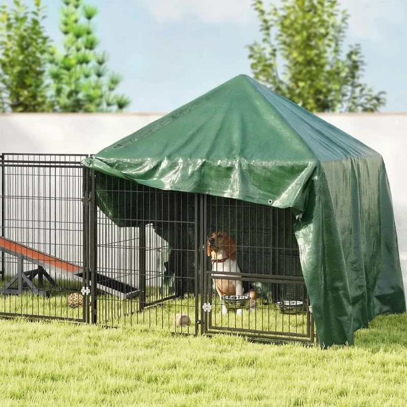 Outsunny 3 x 4m Waterproof Tarpaulin, 90GSM Tear-Resistant PE Tarp with Reinforced Grommets, UV Protected Cover