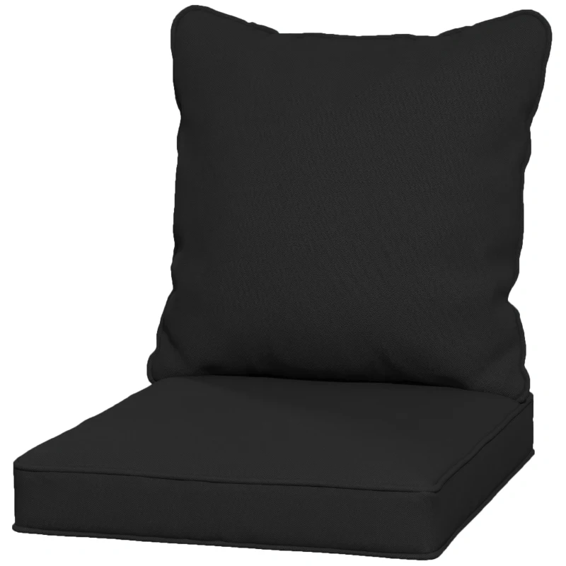 Outsunny Seat and Back Padded Cushion Set, CUSHION ONLY - Black