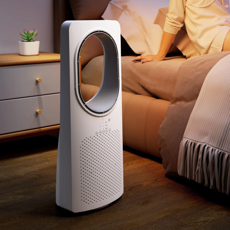 HOMCOM Bladeless Turmventilator für Schlafzimmer, 36 dB Standventilator mit 45° Oszillation, 3 Geschwindigkeiten, 3 Modi, 15-Stunden-Timer, Weiß