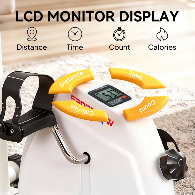 SPORTNOW Seated Pedal Exerciser with Dual Massage and Adjustable Height