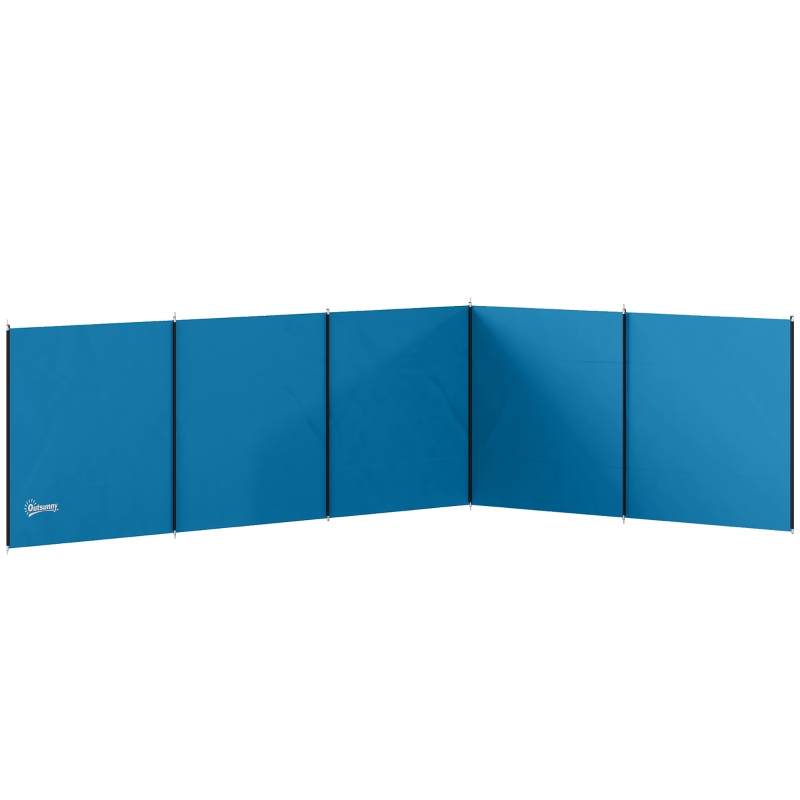Outsunny Camping Windbreak, Foldable Portable Wind Blocker w/ Carry Bag and Steel Poles, 780cm x 150cm