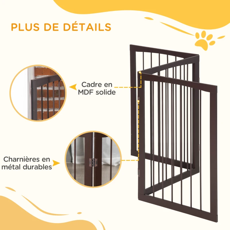 PawHut Barrière modulable pliable barrière de sécurité 160L x 76H cm MDF