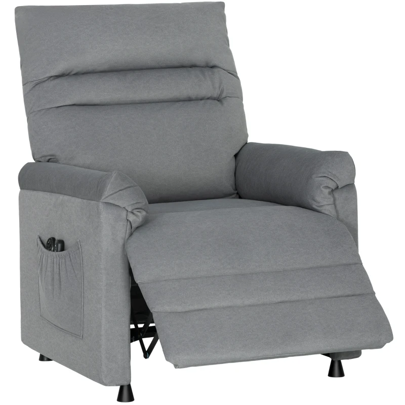 HOMCOM Sillón Relax Reclinable Eléctrico con Calor Lumbar Masaje Vibración Motor Silencioso Función de Memoria Gris