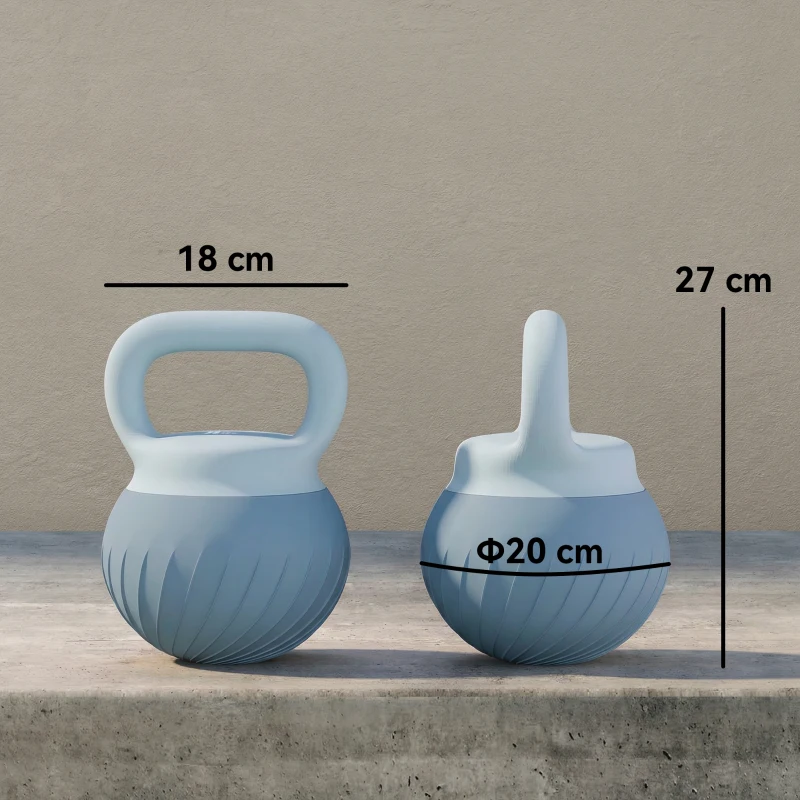 SPORTNOW Kettlebell 6 kg con sabbia metallica e maniglia antiscivolo, Azzurro