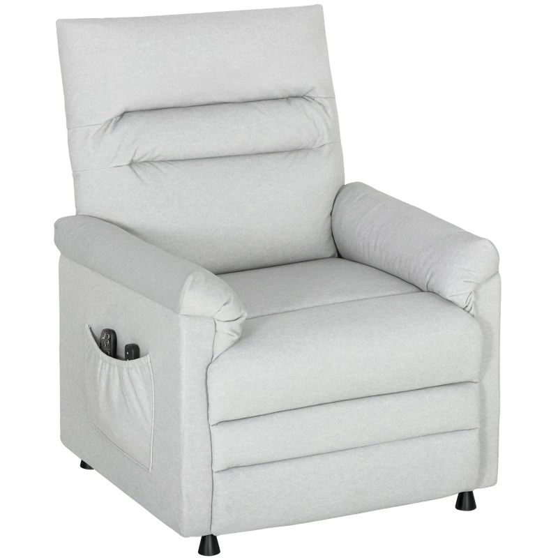 HOMCOM Fauteuil relax électrique massant et chauffant, fauteuil inclinable, repose-pieds, moteur silencieux, 82x99x106cm, gris