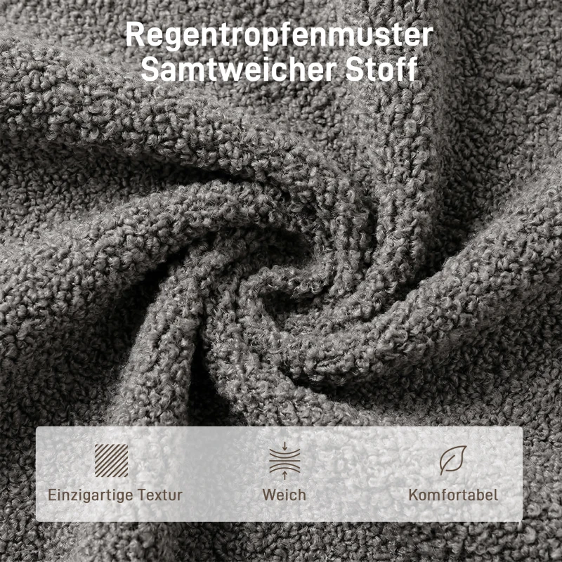 HOMCOM Drehbarer Sessel mit Fußhocker, höhenverstellbarer Akzentstuhl mit verstellbarer Kopfstütze, Schaukel-Funktion, Grau