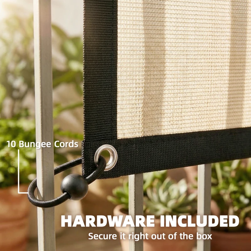 Outsunny Sun Shade Sail UV Protection Canopy with Stainless Steel Eyelets for Patio Garden 2 x 3 m Beige