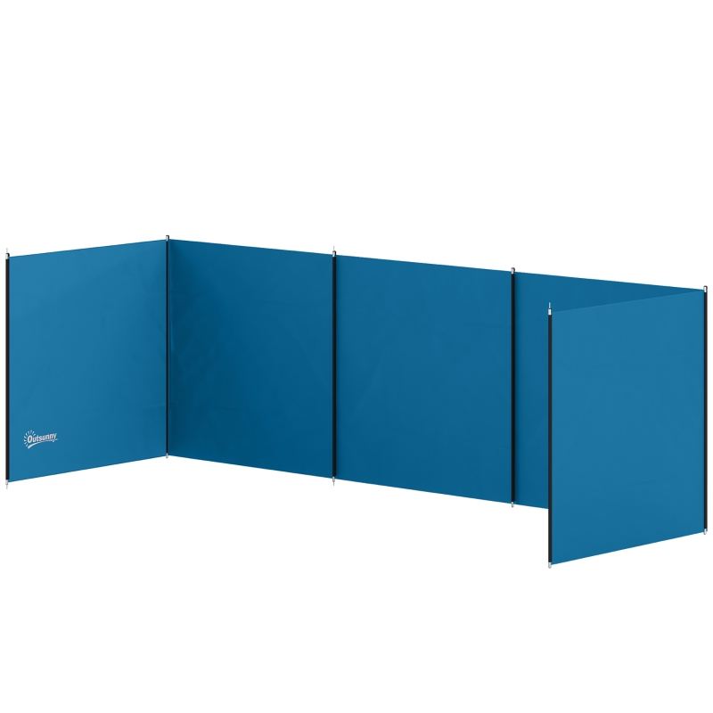 Outsunny Camping Windbreak, Foldable Portable Wind Blocker w/ Carry Bag and Steel Poles, 780cm x 150cm