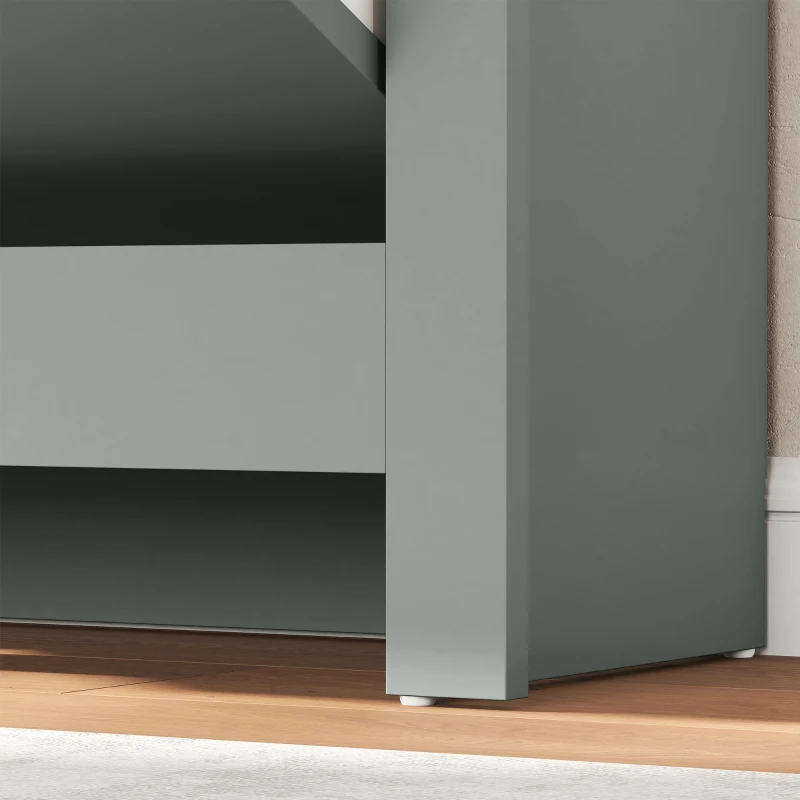 HOMCOM Slim Shoe Cabinet, Narrow Shoe Cupboard with 2 Flip Drawers, Adjustable Shelves for 12 Pairs of Shoes, Light Grey